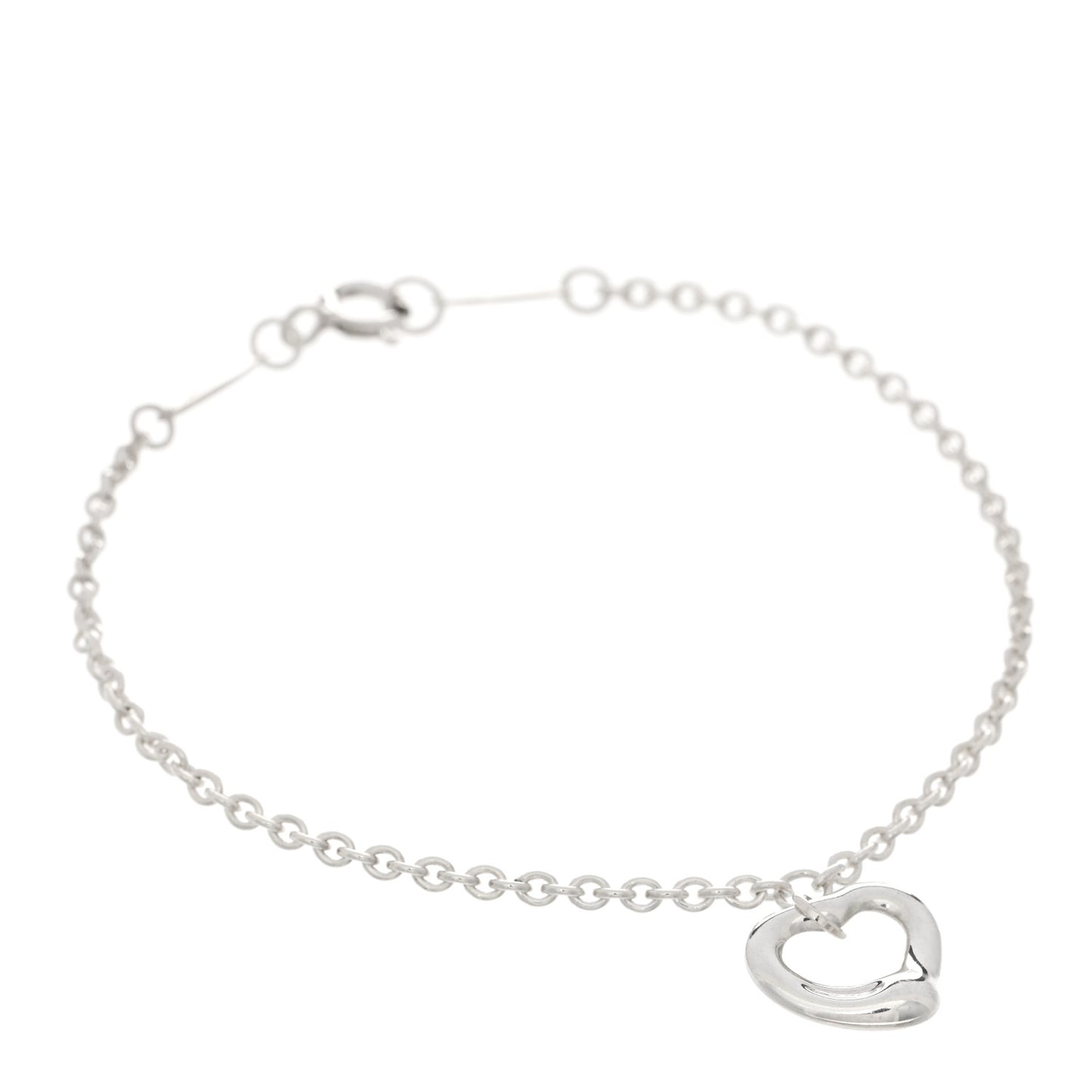 Sterling Silver Elsa Peretti Open Heart Charm Bracelet