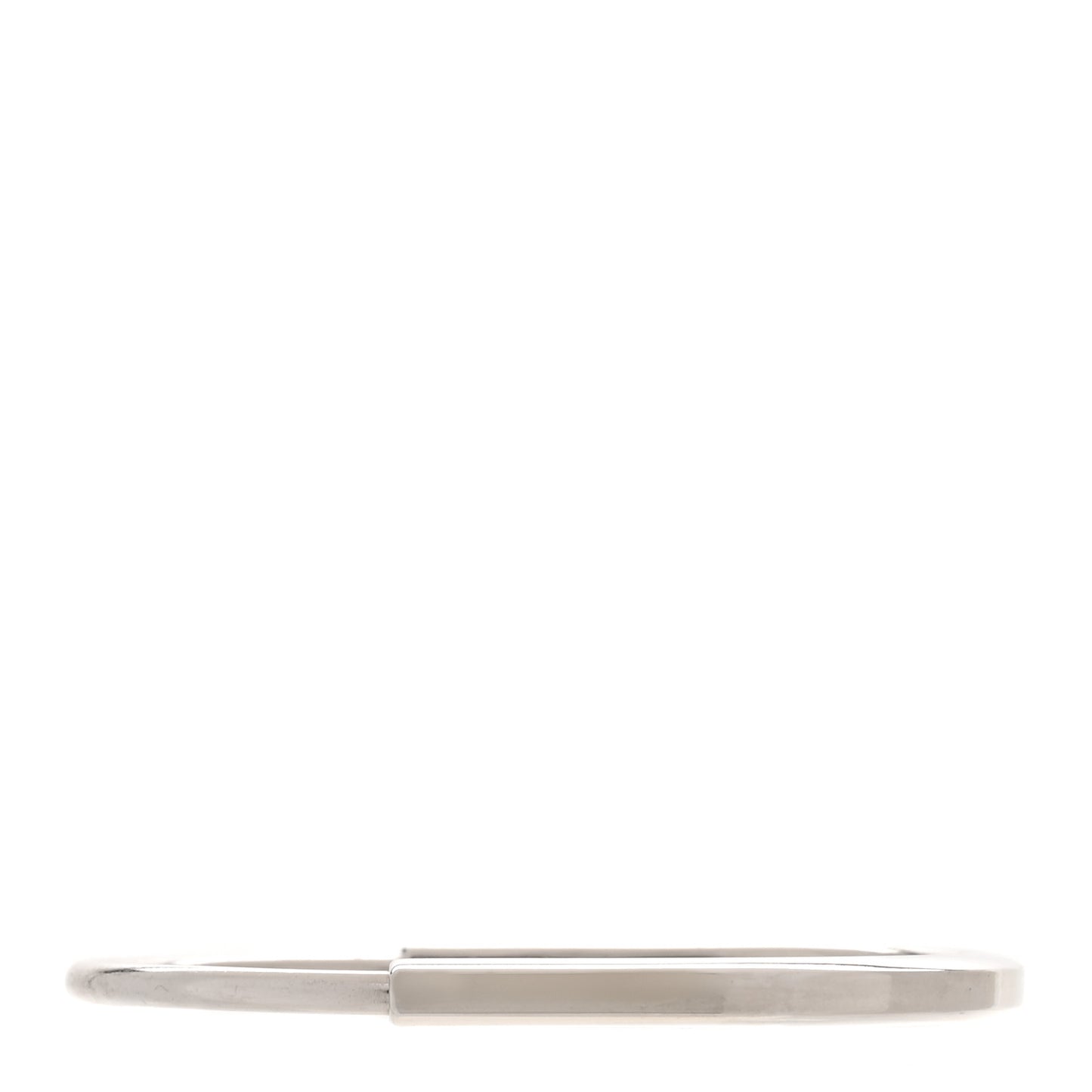 18K White Gold Lock Narrow Bangle Bracelet