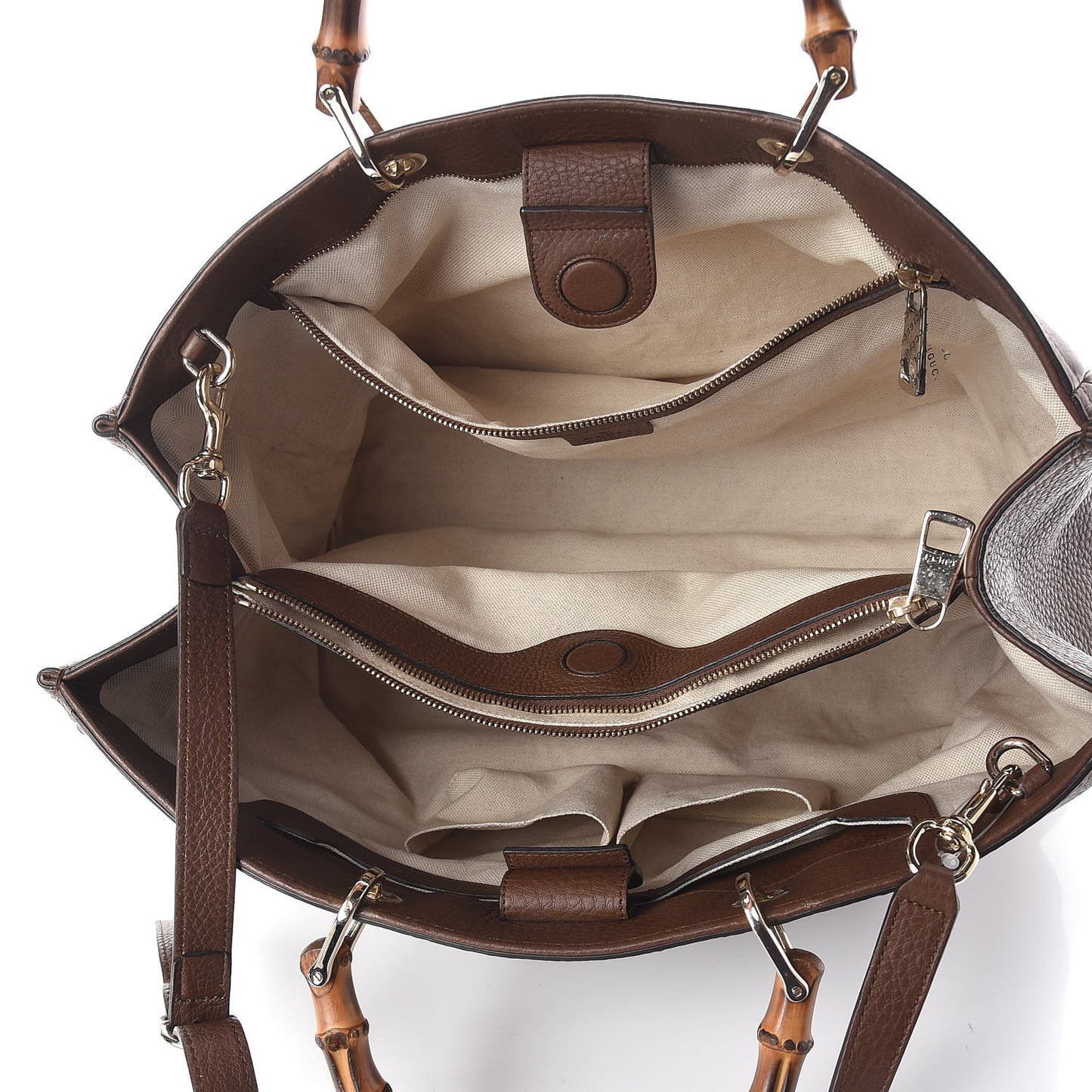 Cellarius Calfskin Large Bamboo Shopper Tote Acero