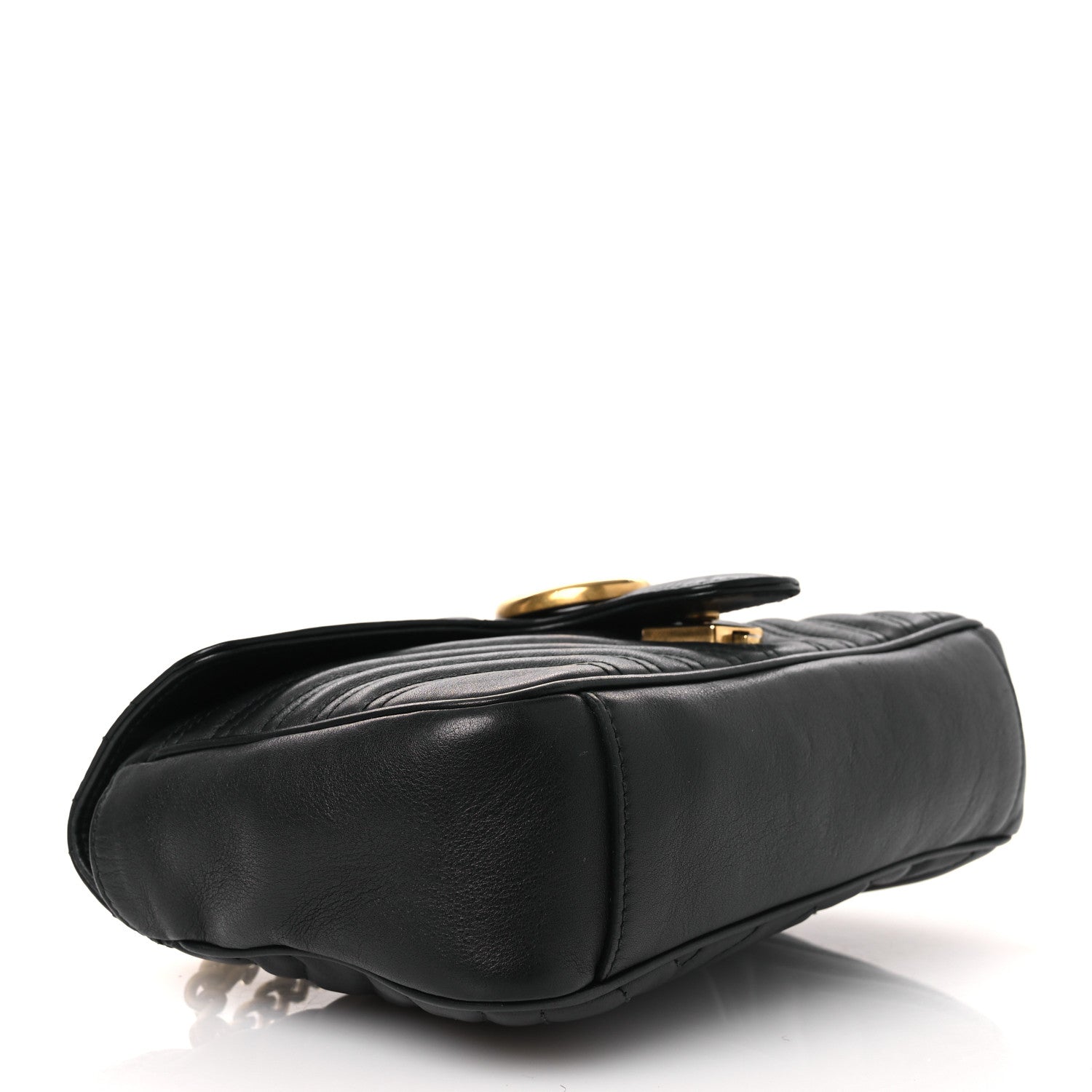 Gucci Calfskin Matelasse Small GG Marmont Shoulder Bag Black 6 of 23
