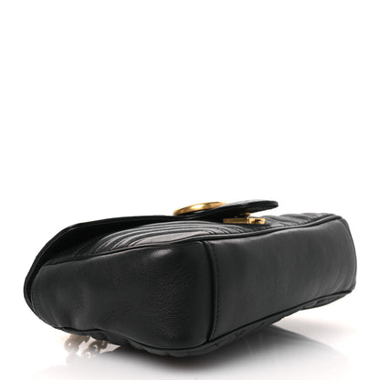 Gucci Calfskin Matelasse Small GG Marmont Shoulder Bag Black 6 of 23