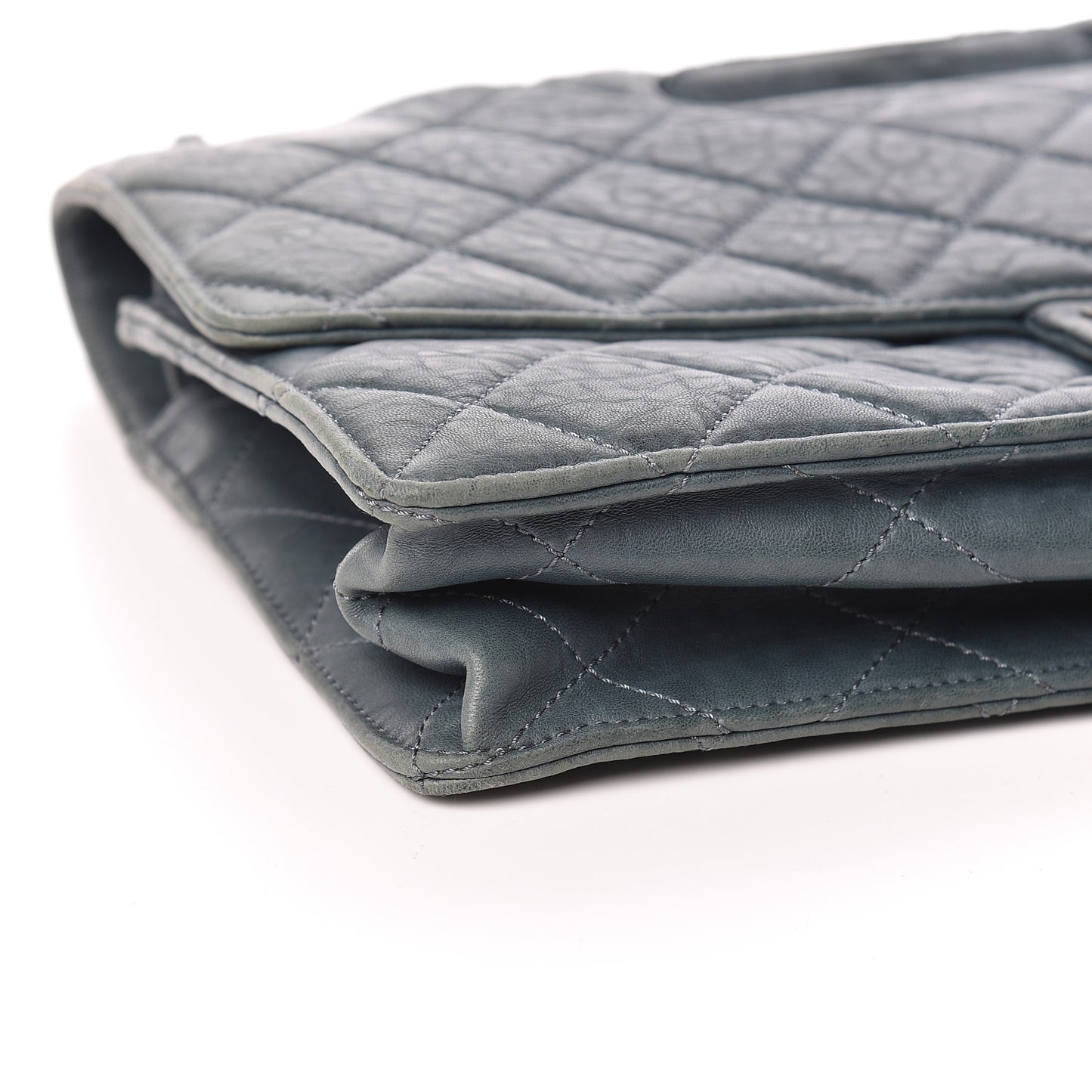 Washed Lambskin Quilted Maxi Take Away Flap Turquoise