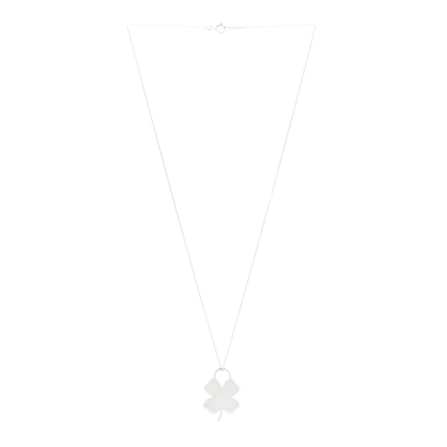 Tiffany Sterling Silver Clover Pendant Necklace 3 of 5