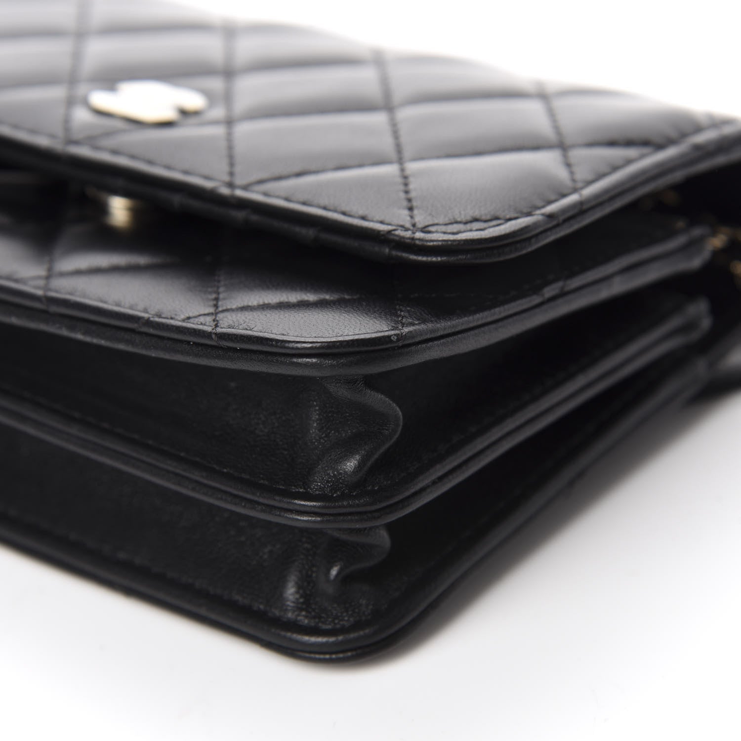 Chanel Lambskin Quilted Mini Wallet On Chain WOC Black 7 of 11