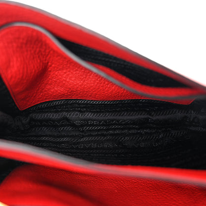 Prada Vitello Daino Flap Crossbody Rosso 5 of 12