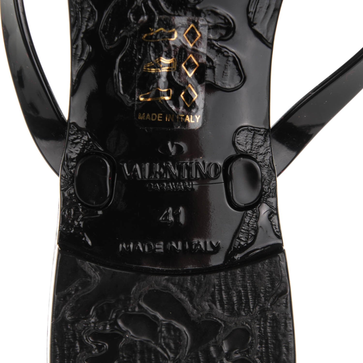 Valentino Garavani PVC Jellow Bow Thong Sandals 41 Black 7 of 7