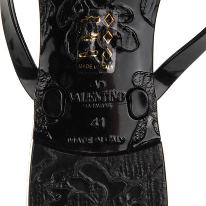 Valentino Garavani PVC Jellow Bow Thong Sandals 41 Black 7 of 7