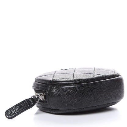 Chanel Iridescent Caviar Quilted Zip Around Classic Coin Purse Black 4 of 7