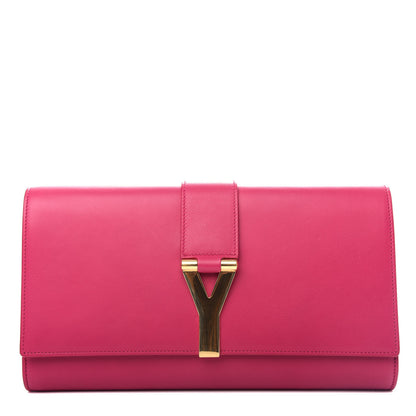 Saint Laurent Calfskin Classic Y Ligne Clutch Fuchsia 1 of 8