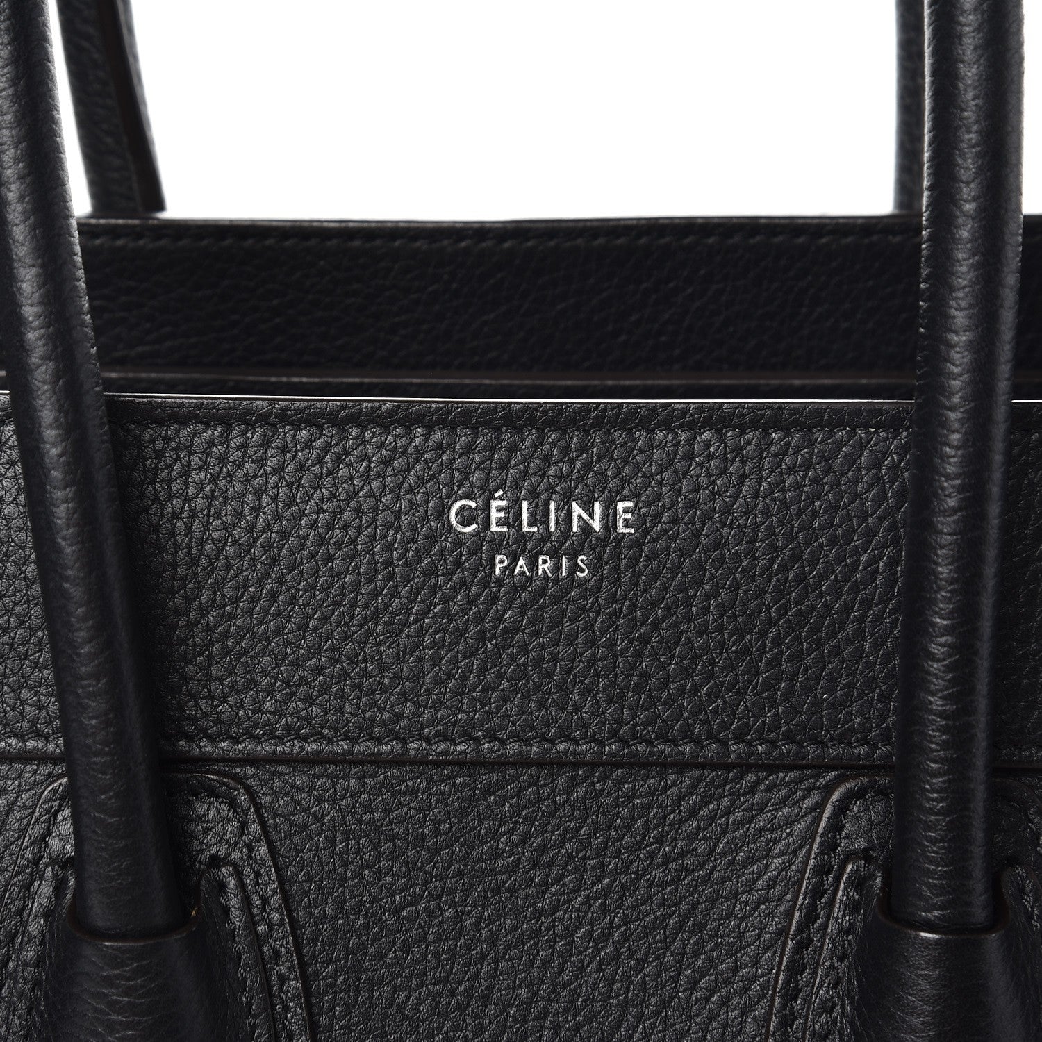 Celine Drummed Calfskin Micro Luggage Black 6 of 7