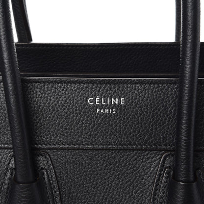Celine Drummed Calfskin Micro Luggage Black 6 of 7