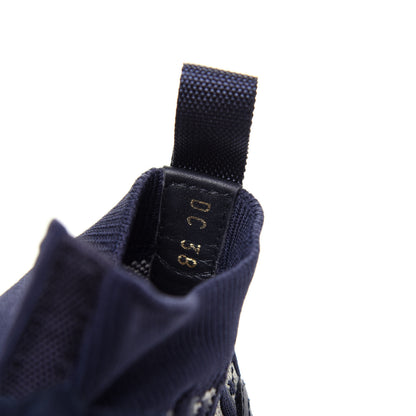 Christian Dior Technical Knit Calfskin Oblique Womens Walk'n Dior Mid Top Sneakers 38 Deep Blue 10 of 11