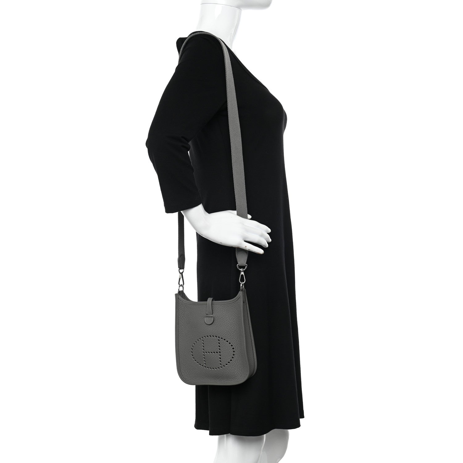 Hermes Taurillon Clemence Evelyne TPM Gris Meyer 2 of 11