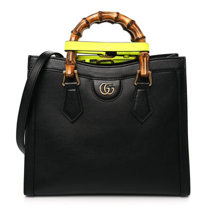 Gucci Calfskin Small Diana Tote Bag Black Yellow Fluo 1 of 10