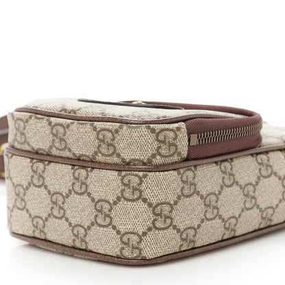 Gucci GG Supreme Monogram Mini Neo Vintage Double Zip Messenger Bag Beige New Acero Crop 10 of 10