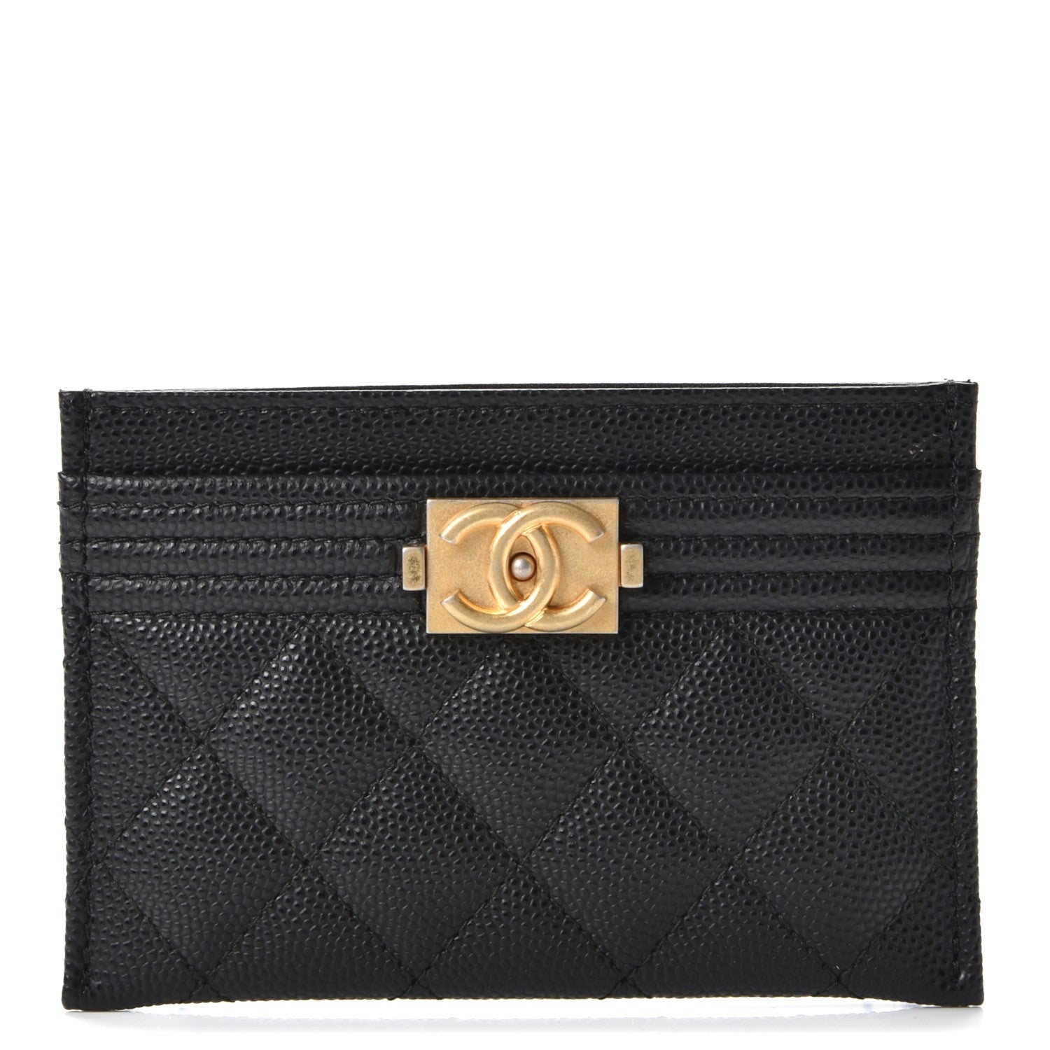 Chanel Caviar Quilted Boy Card Holder Black 1 of 9