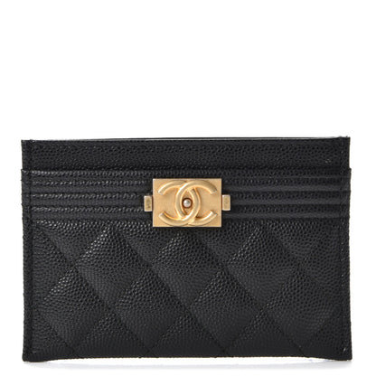 Chanel Caviar Quilted Boy Card Holder Black 1 of 9