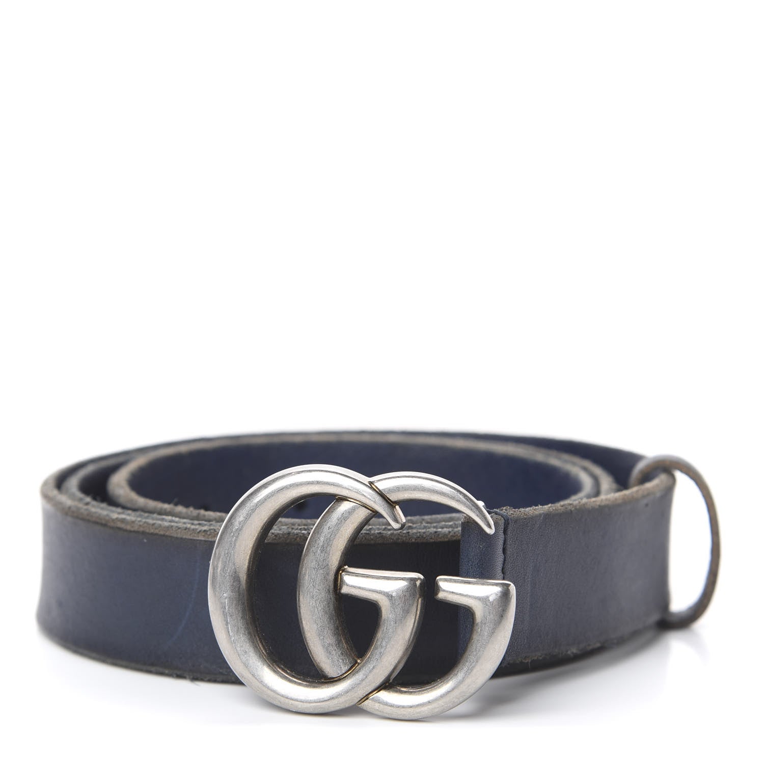 Gucci Cuoio Toscano Nickel Double G 30mm Belt 100 40 Blue 1 of 5