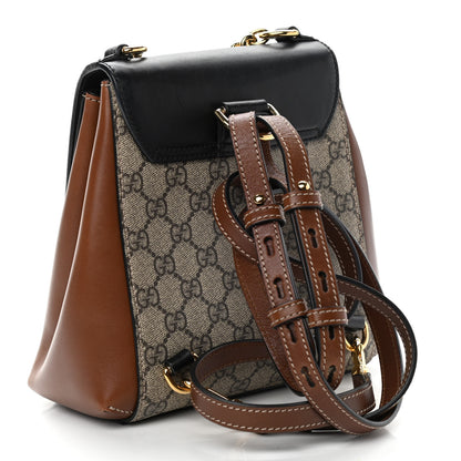 Gucci GG Supreme Monogram Calfskin Padlock Backpack Beige Cuir Black 3 of 14