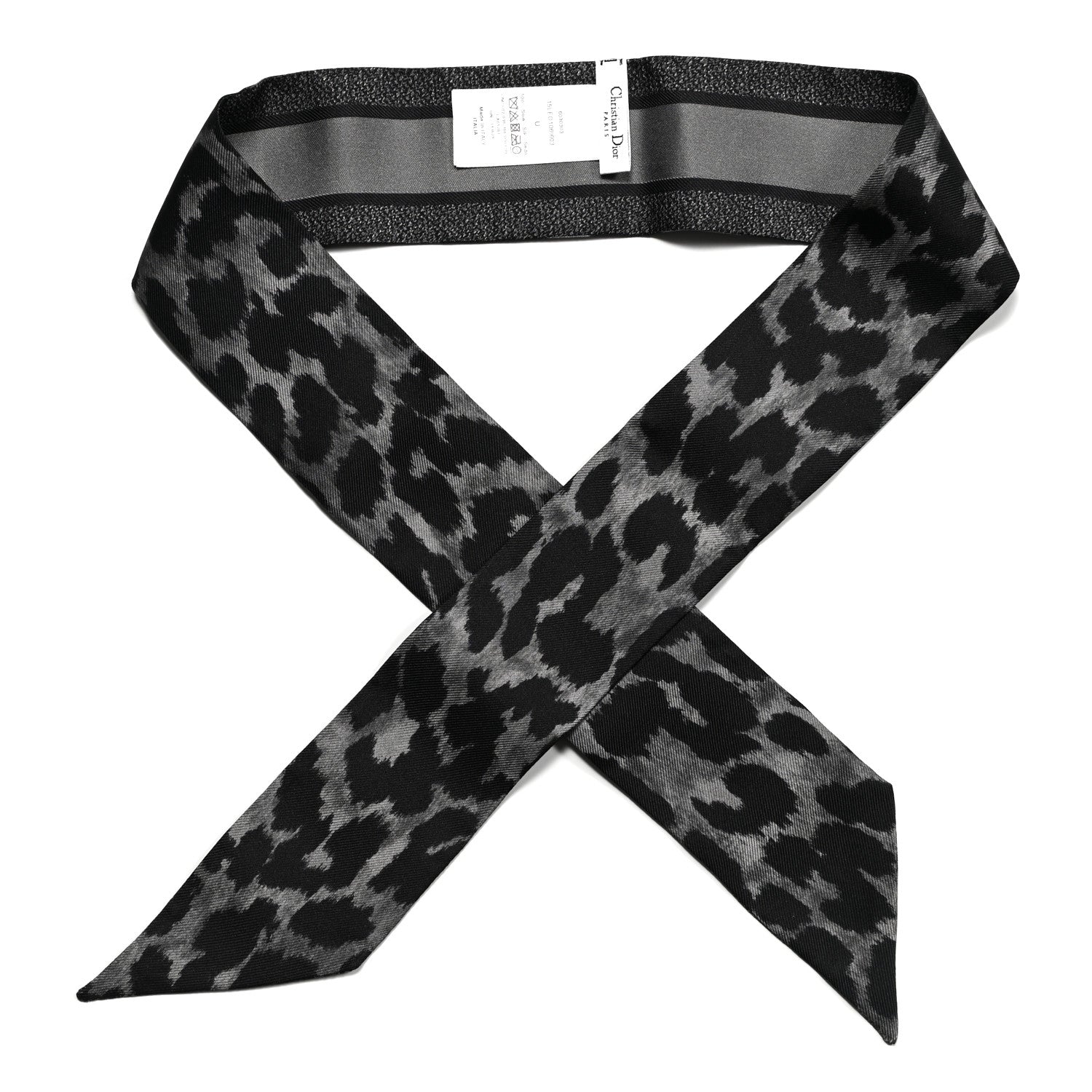 Christian Dior Silk Mizza Mitzah Scarf Gray 1 of 3