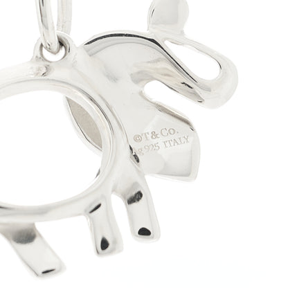 Tiffany Sterling Silver Tsavorite Save the Wild Elephant Charm Necklace 7 of 7