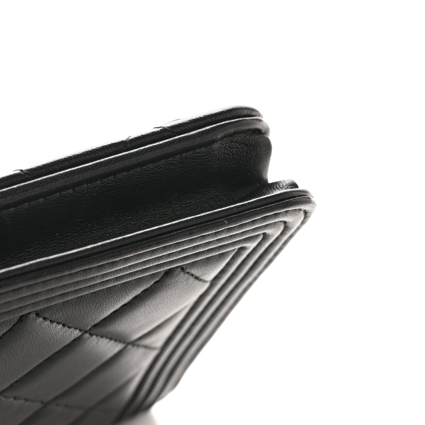 Lambskin Quilted Boy Wallet On Chain WOC Black