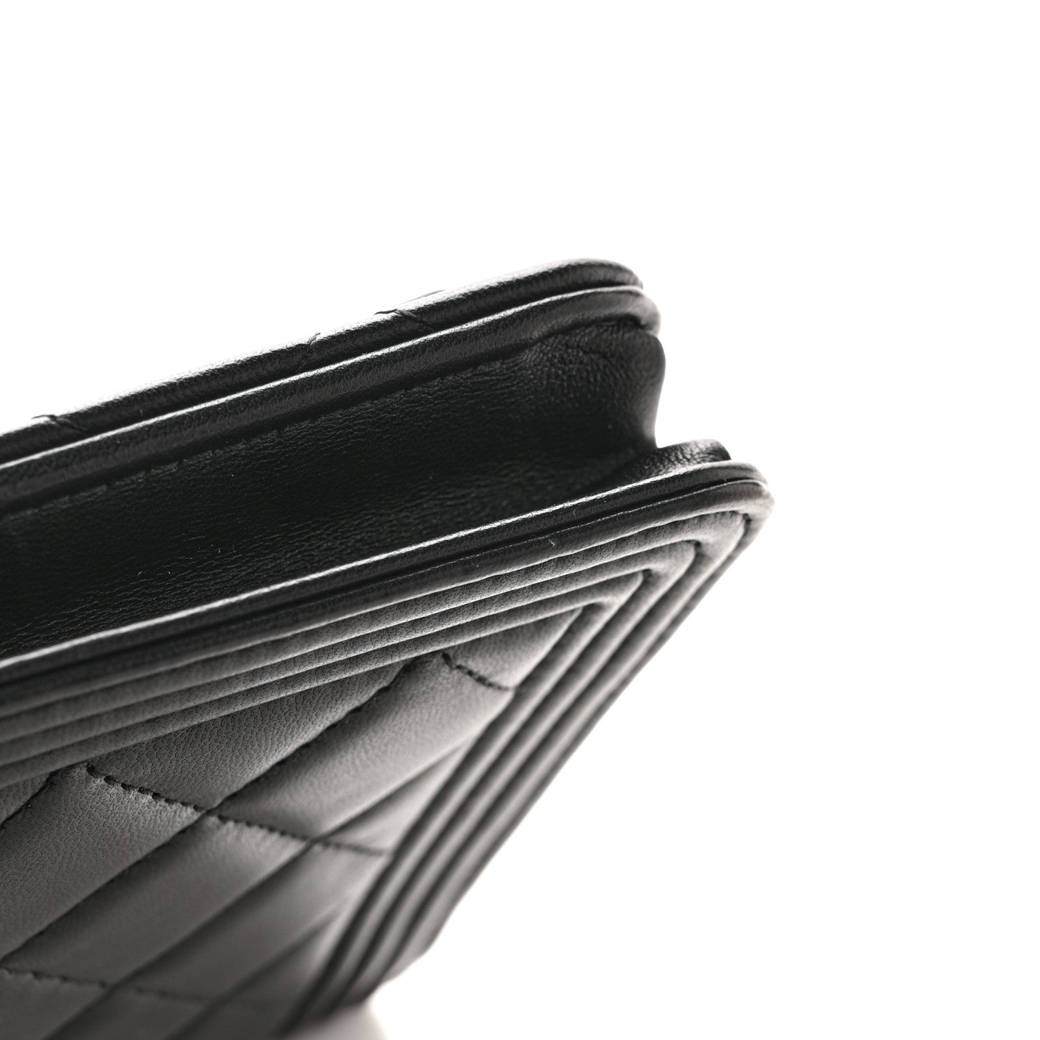 Chanel Lambskin Quilted Boy Wallet On Chain WOC Black 12 of 15