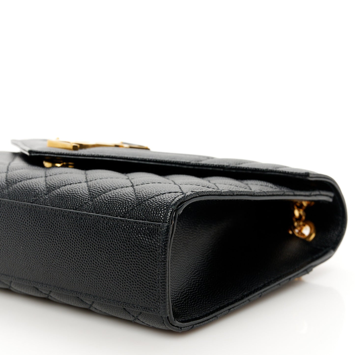 Grain De Poudre Textured Mixed Matelasse Triquilt Medium Monogram Satchel Black