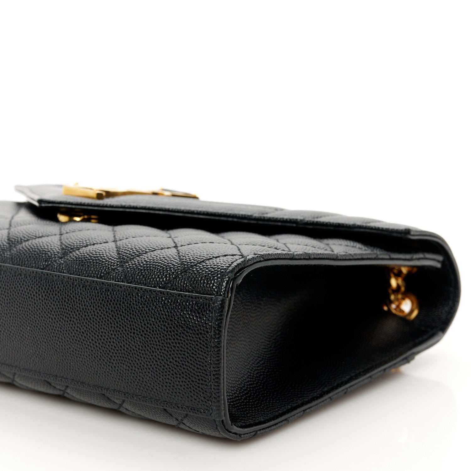 Saint Laurent Grain De Poudre Textured Mixed Matelasse Triquilt Medium Monogram Satchel Black 11 of 11