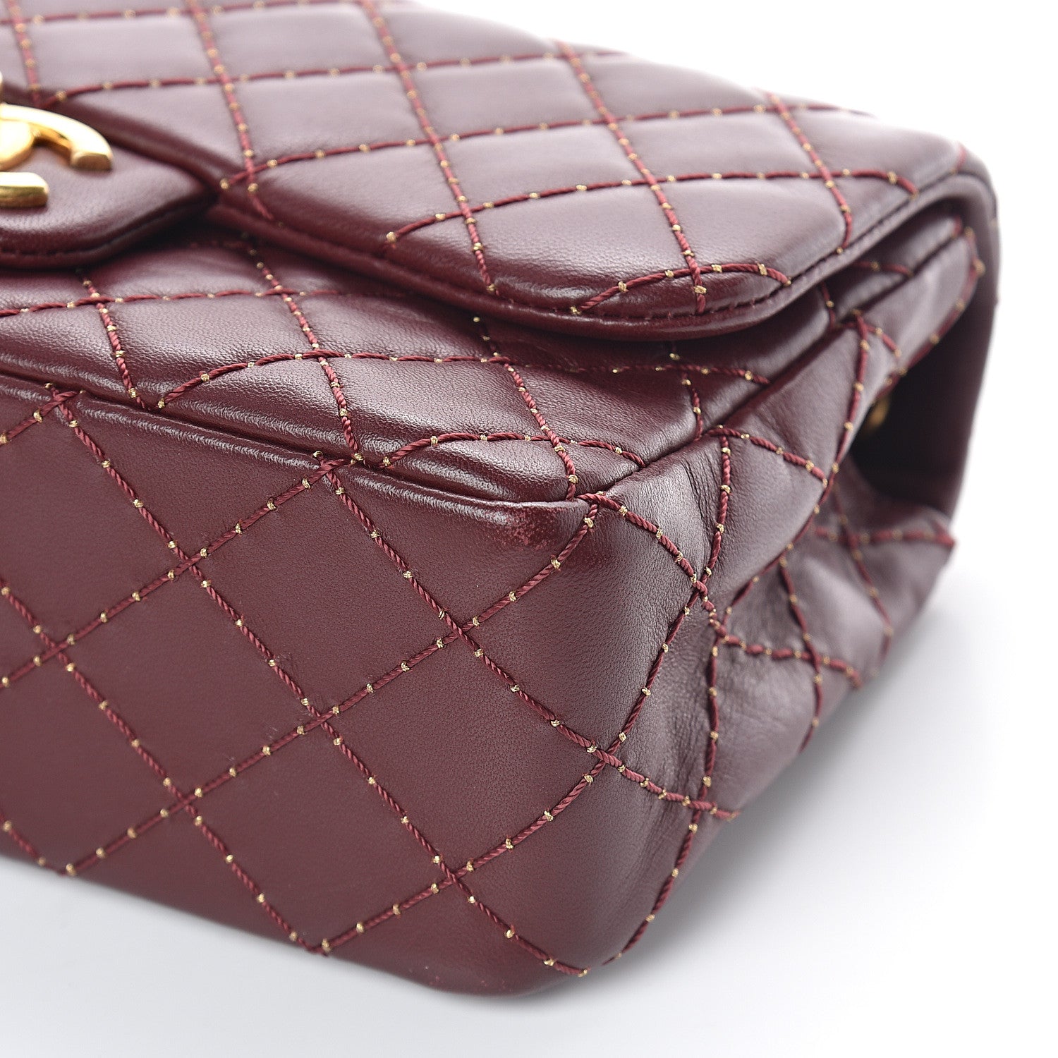 Chanel Lambskin Quilted Mini Studded Flap Burgundy 8 of 8