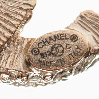 Chanel Enamel CC Baroque Earrings Black Gold 5 of 5