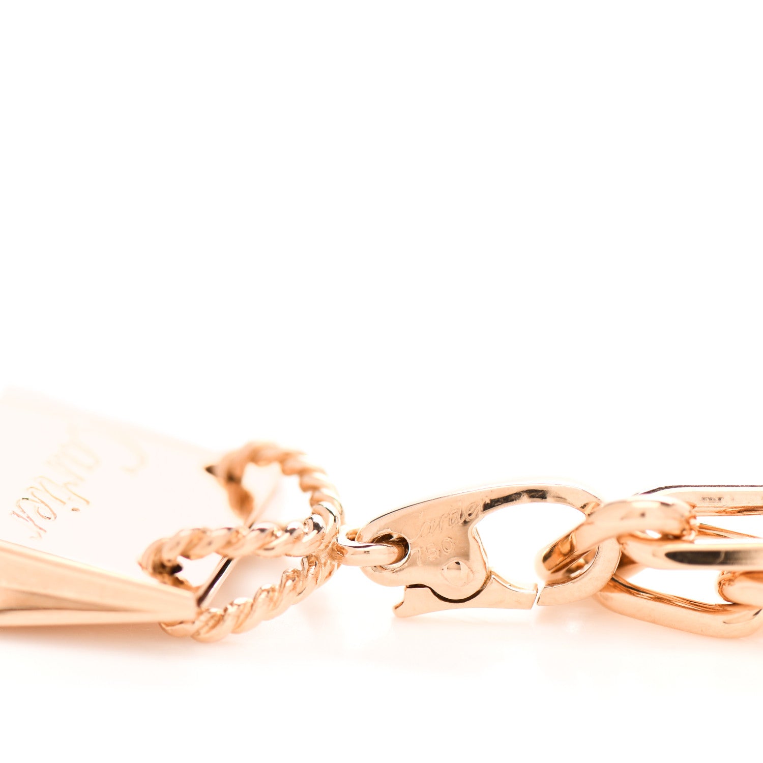 Cartier 18K Pink Gold Shopping Bag Charm Spartacus Link Chain Bracelet 3 of 6