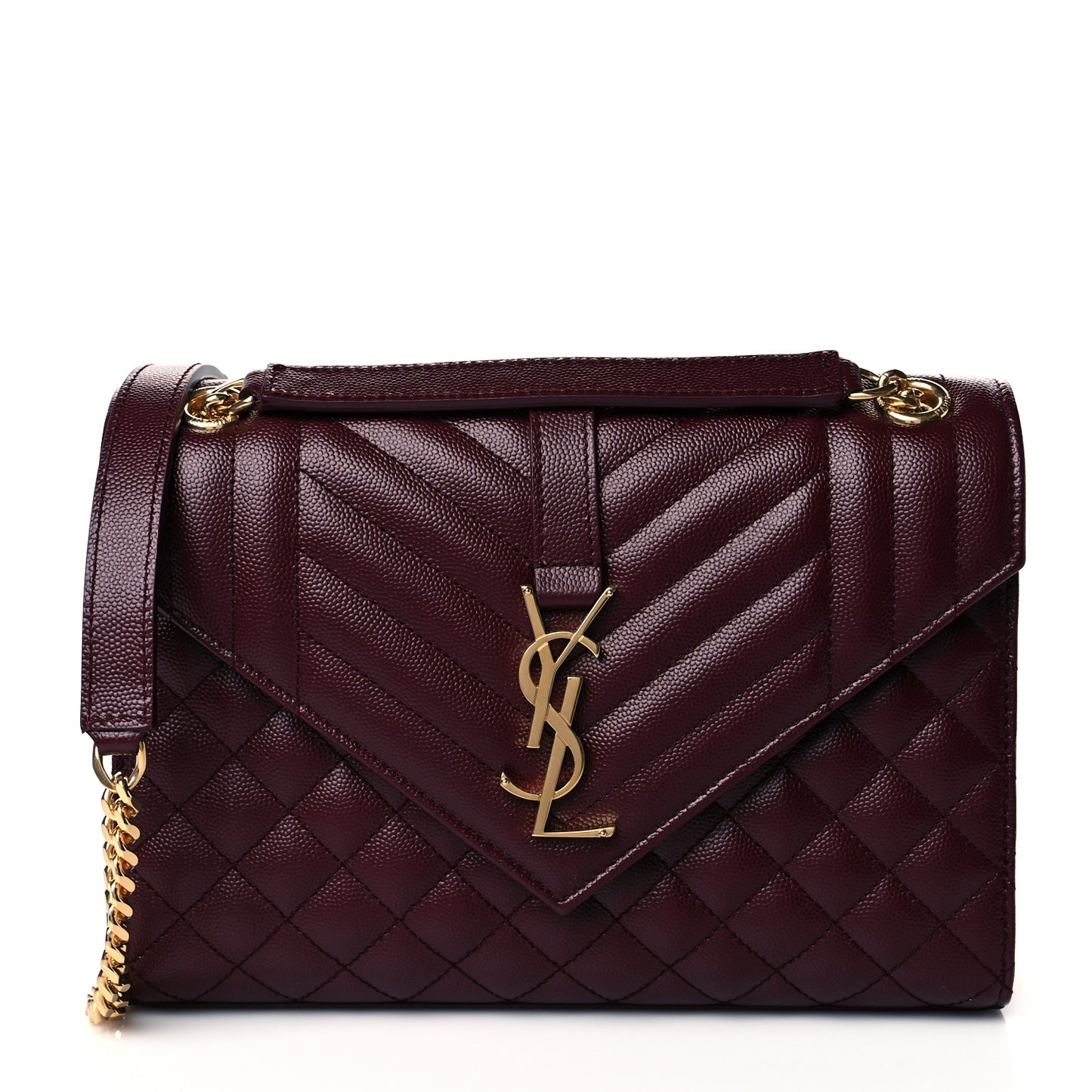 Grain De Poudre Textured Mixed Matelasse Medium Triquilt Monogram Satchel Rouge Legion
