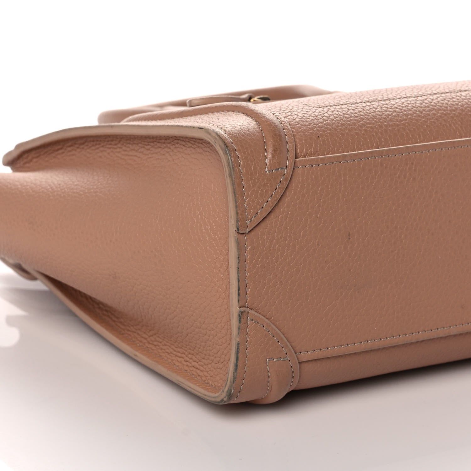 Celine Drummed Calfskin Nano Luggage Camel 8 of 12