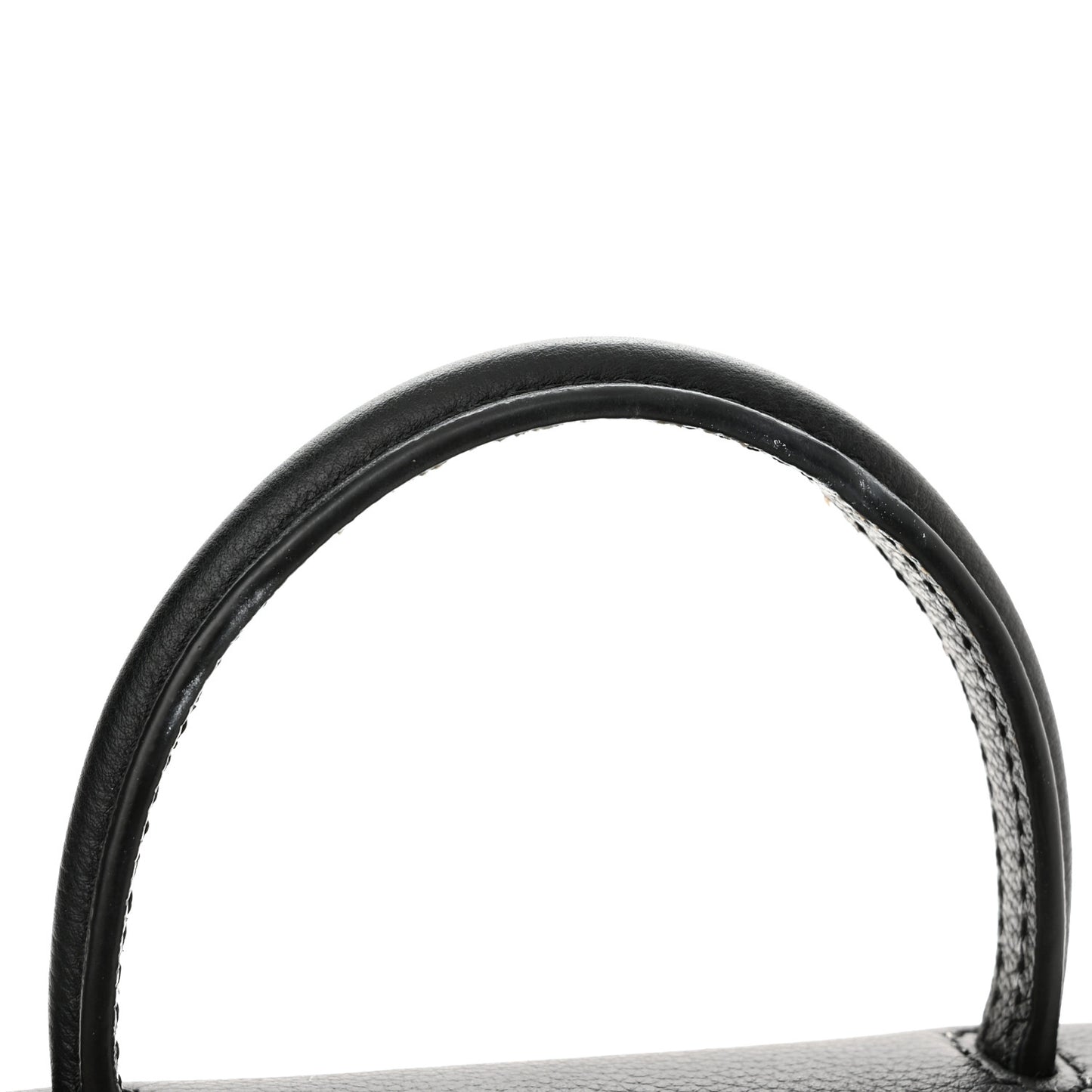 Grained Calfskin Small La Medusa Top Handle Bag Black
