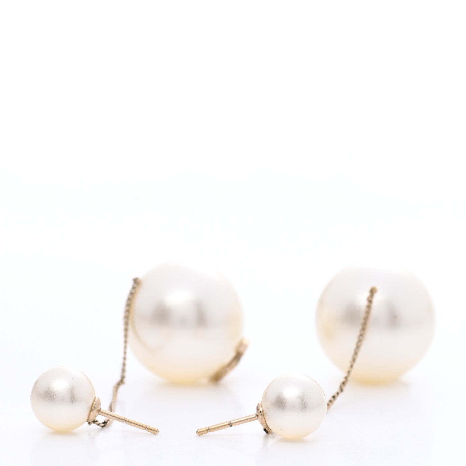 Chanel Pearl CC Chain Drop Earrings Gold 3 of 5