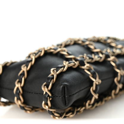 Chanel Lambskin Tech Me Out Clutch With Chain Black 10 of 10
