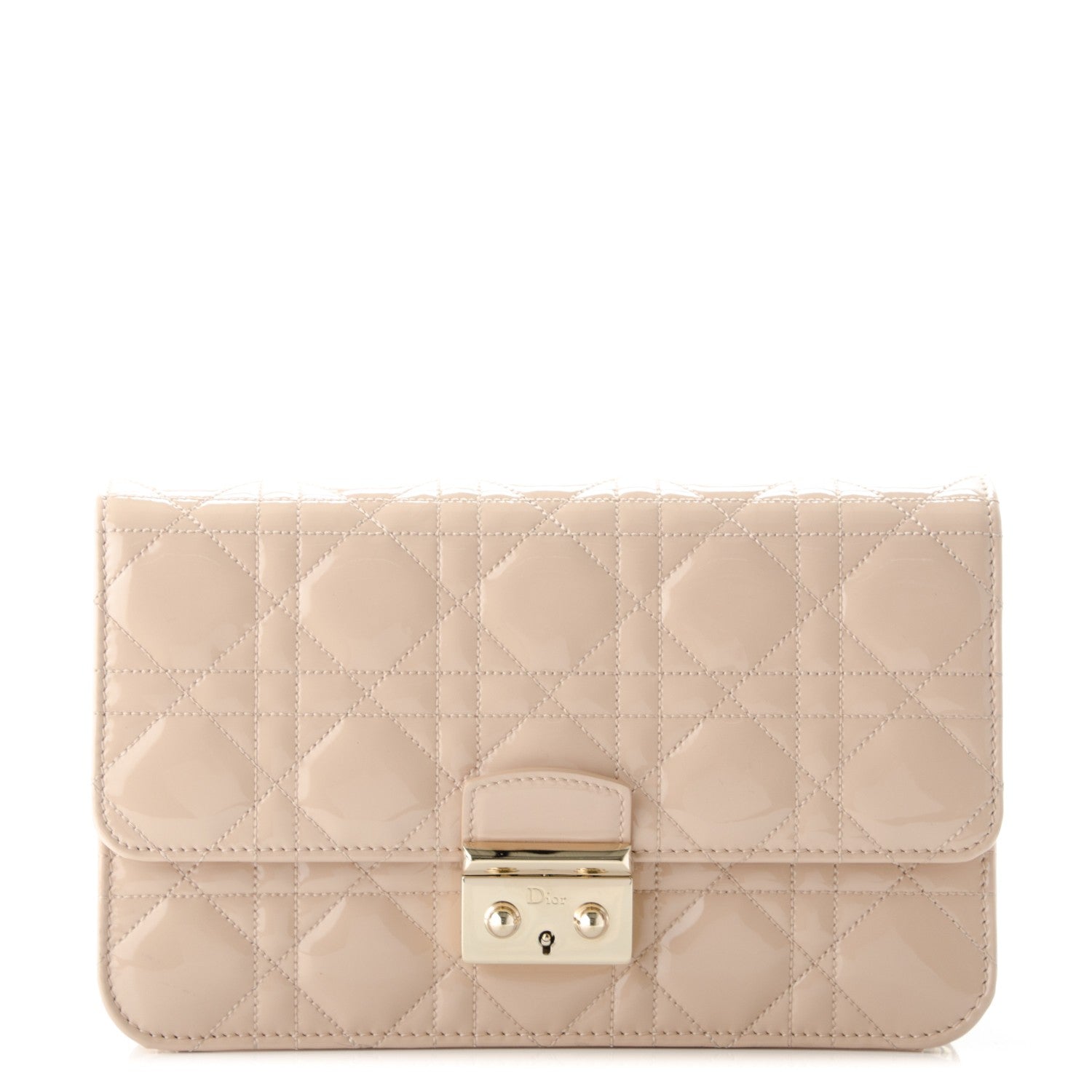 Christian Dior Patent Cannage Miss Dior Promenade Pouch Beige 1 of 8
