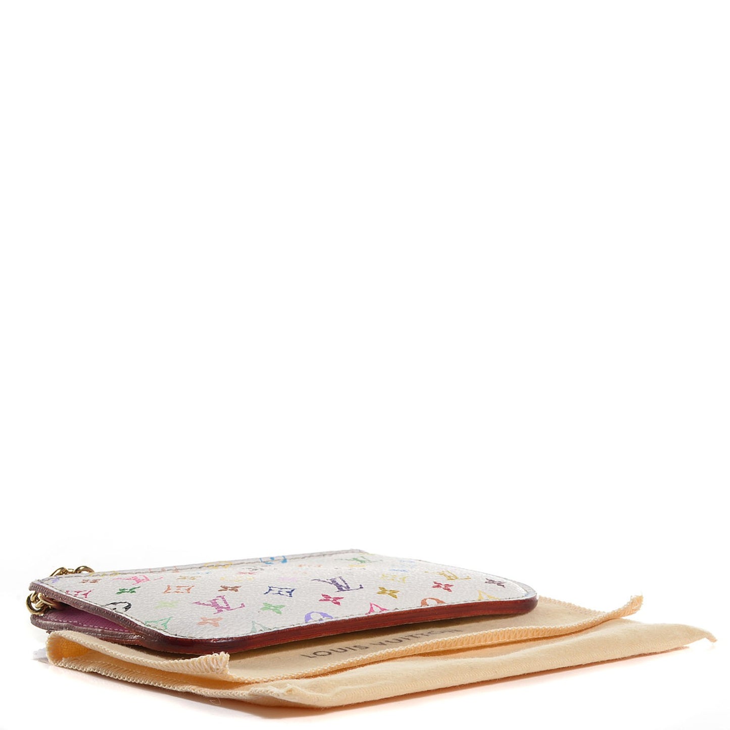 Monogram Multicolor Key Pouch White Litchi