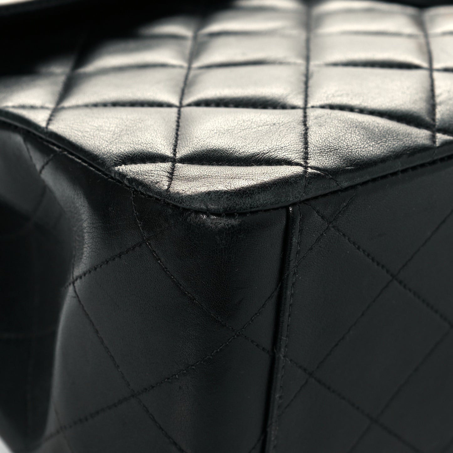 Lambskin Quilted XL Jumbo Single Flap Black