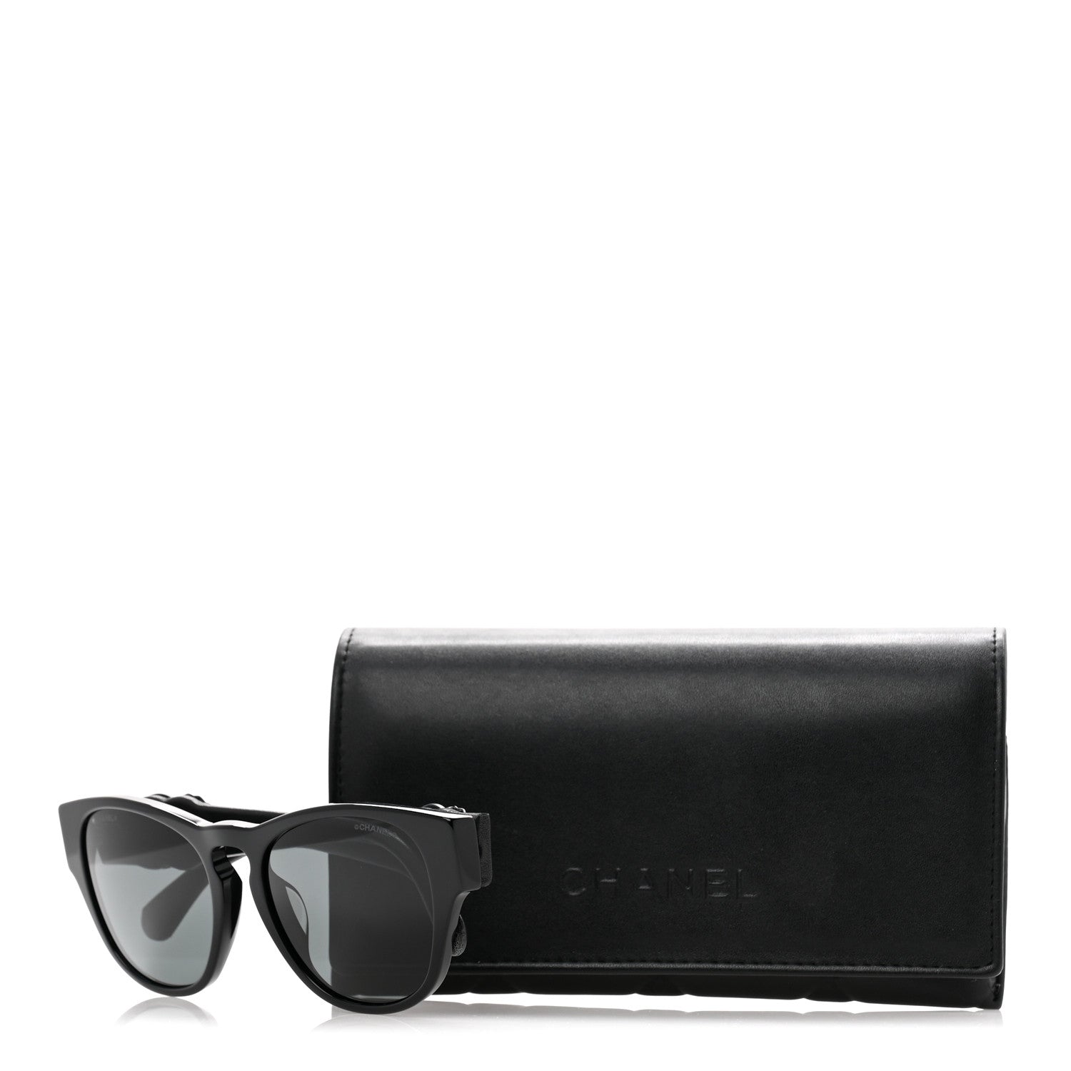 Chanel Crystal Lambskin CC Sunglasses 5455-Q-A Black 10 of 10