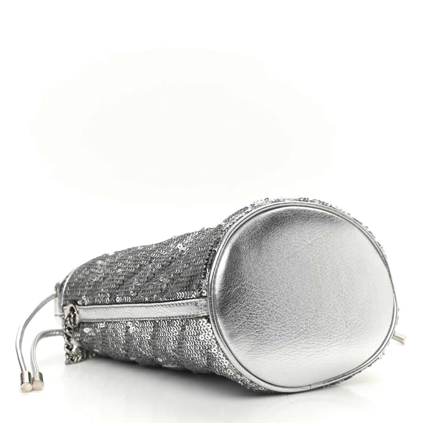 Sequin Mini GG Marmont 2.0 Bucket Bag Silver