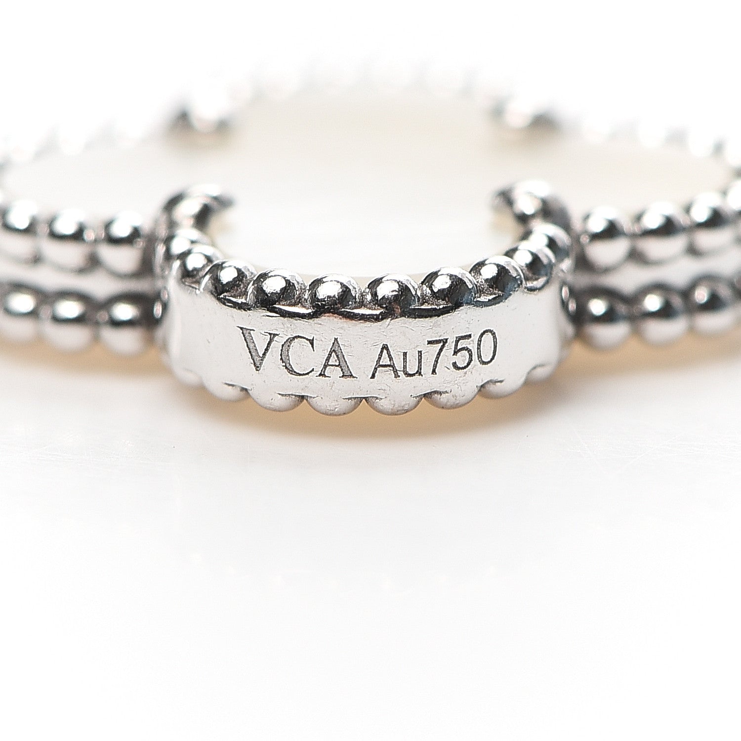 Van Cleef & Arpels 18K White Gold Mother of Pearl 5 Motifs Vintage Alhambra Bracelet 6 of 7