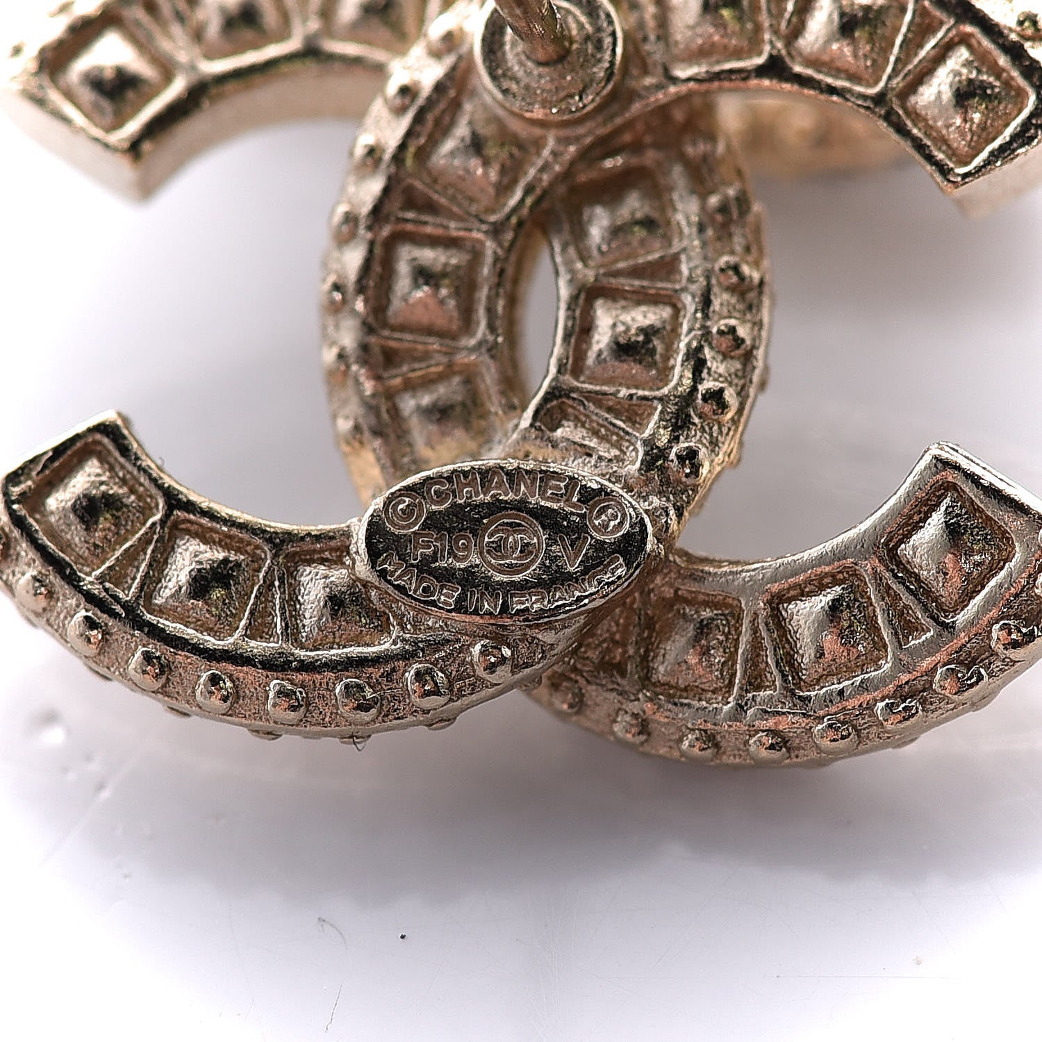 Chanel Crystal CC Earrings Gold 3 of 5