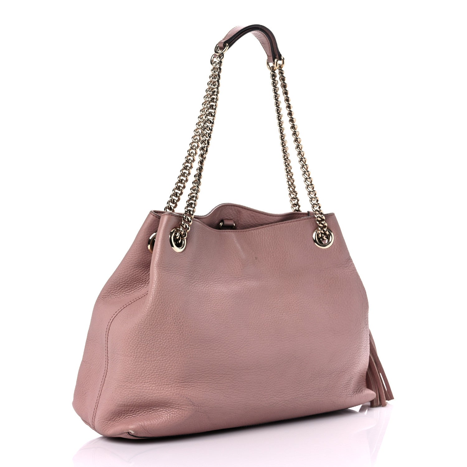Gucci Pebbled Calfskin Medium Soho Chain Shoulder Bag Dark Cipria 3 of 23