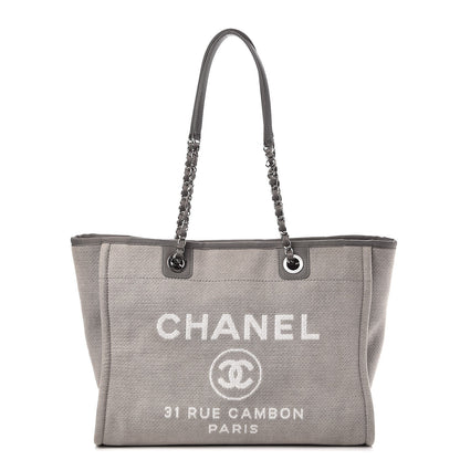 Chanel Canvas Small Deauville Tote Grey 1 of 8