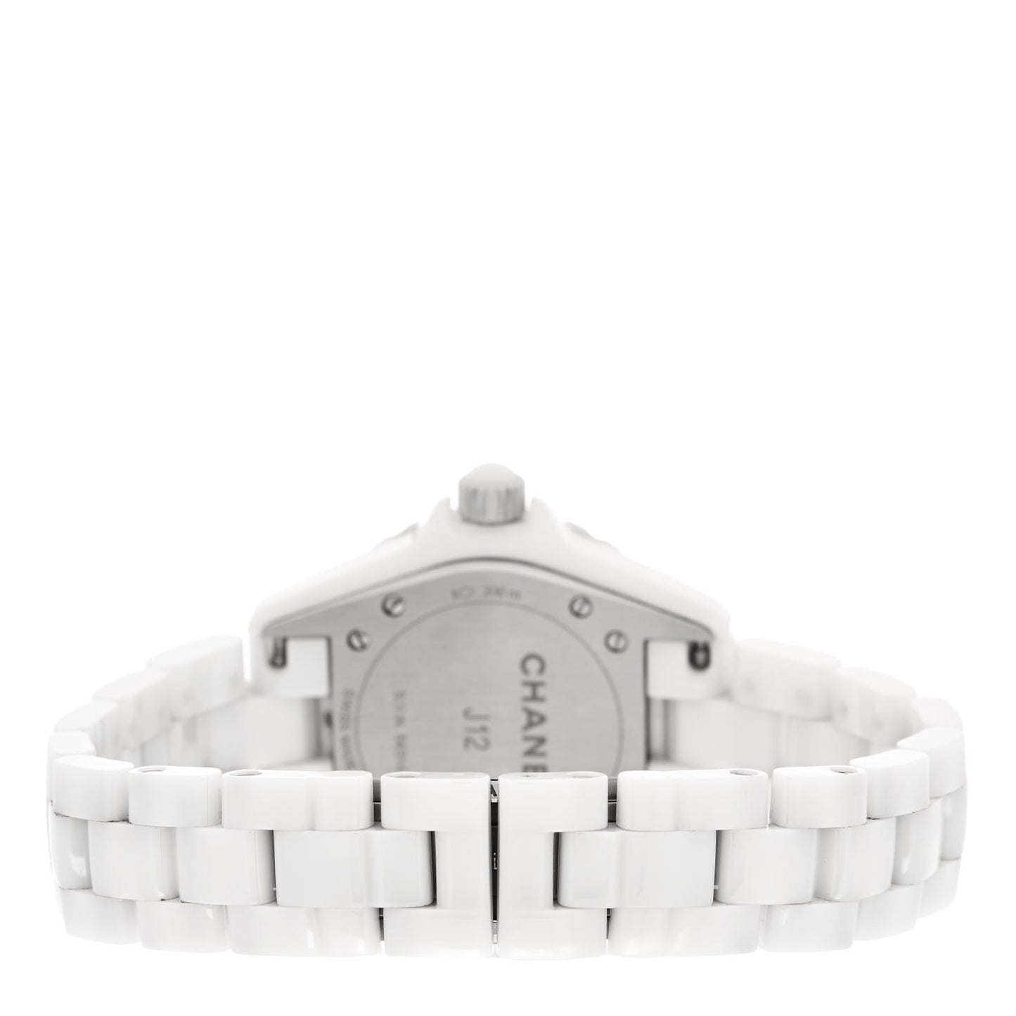 Stainless Steel Ceramic Diamond 33mm J12 Quartz Watch White