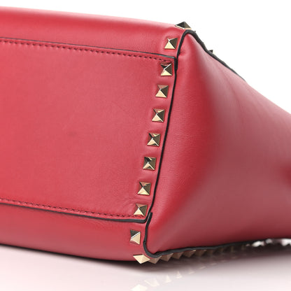 Valentino Garavani Vitello Rockstud Double Handle Tote Red 6 of 11