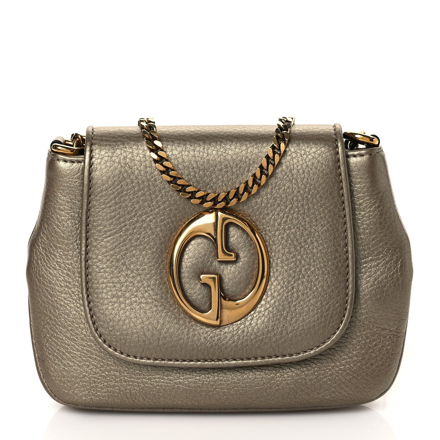 Pebbled Calfskin Small 1973 Chain Shoulder Bag Gold