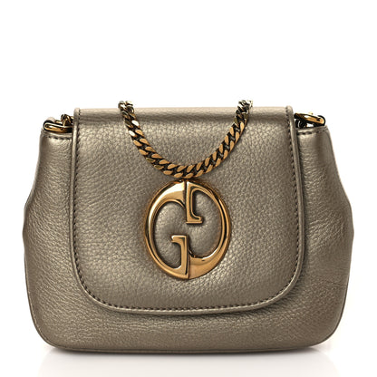 Gucci Pebbled Calfskin Small 1973 Chain Shoulder Bag Gold 1 of 9